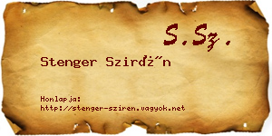 Stenger Szirén névjegykártya